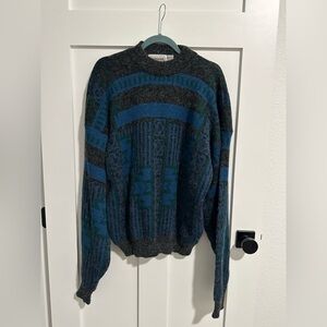 McGregor vintage chunky retro geometric sweater, Aztec, long sleeves, size XL